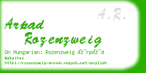 arpad rozenzweig business card